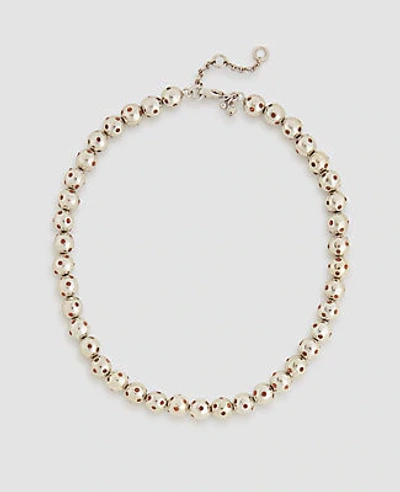 Shop Ann Taylor Jeweled Ball Necklace In Silver
