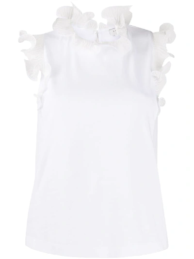 Shop Sandro Ruffle-trimmed Vest In White
