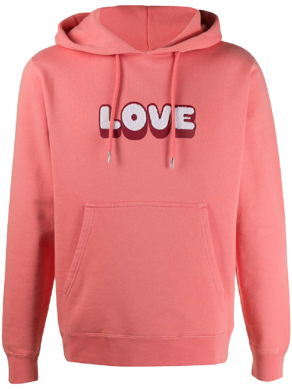 Sandro Embroidered Love Print Hoodie In Pink | ModeSens