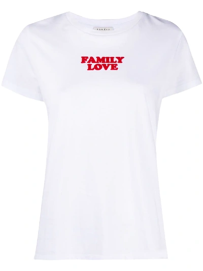 Shop Sandro Family Love Slogan T-shirt In White