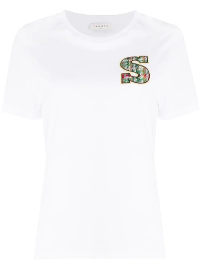 Shop Sandro Graphic Print T-shirt In White