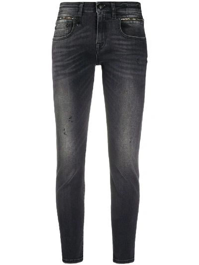 Shop R13 Distress Skinny Jeans In Grey