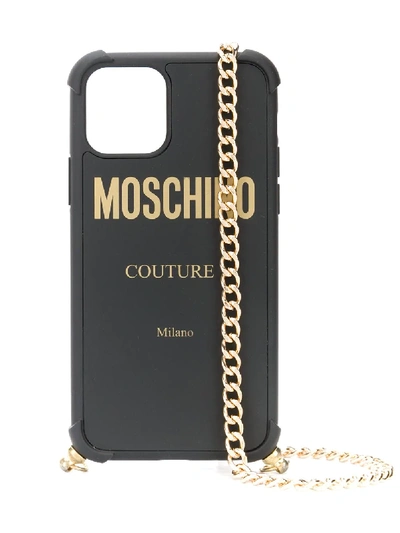 Shop Moschino Iphone 11 Pro Chain Case In Black