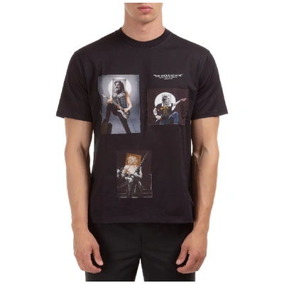 Shop Neil Barrett Men's Short Sleeve T-shirt Crew Neckline Jumper The Rockstar Gods In Black
