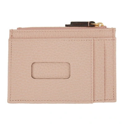 Shop Gucci Pink Gg Marmont Card Holder In 5909 Pink