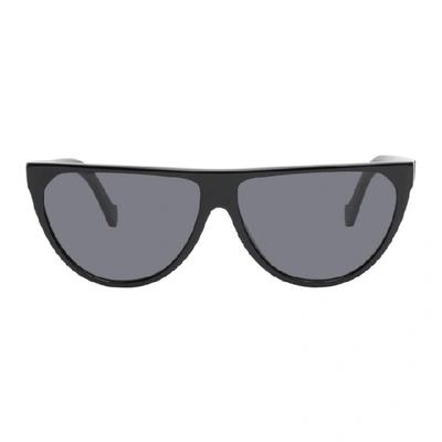 Shop Loewe Black Semi Circle Sunglasses In 01a Shnyblk