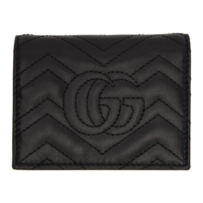 Shop Gucci Black Gg Marmont Card Case Wallet
