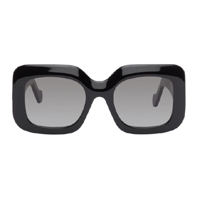 Shop Loewe Black Oversized Square Sunglasses In 01b Black