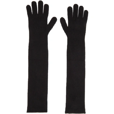 Off-white Logo-print Gloves In Black