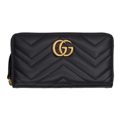 Shop Gucci Black Gg Marmont Continental Wallet In 1000 Black