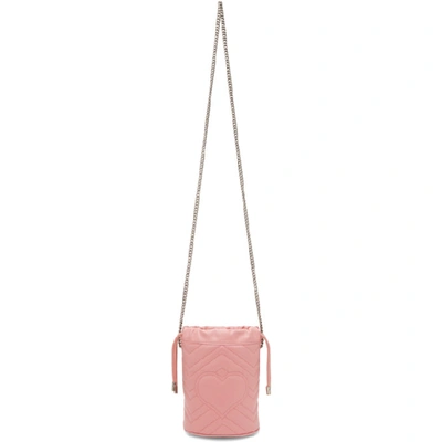 Shop Gucci Pink Mini Gg Marmont Bucket Bag In 5815 Pink
