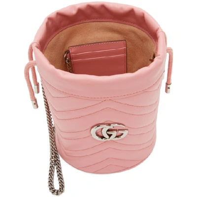 Shop Gucci Pink Mini Gg Marmont Bucket Bag In 5815 Pink