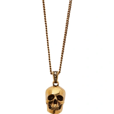 Shop Alexander Mcqueen Gold Skull Choker In 0448 0977