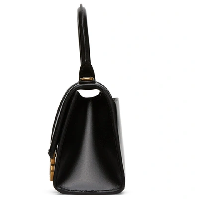 Shop Balenciaga Black Xs Hourglass Top Handle Bag In 1000 Black