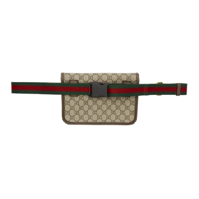 Shop Gucci Beige Gg Supreme Neo Vintage Belt Bag In 8745 Brown