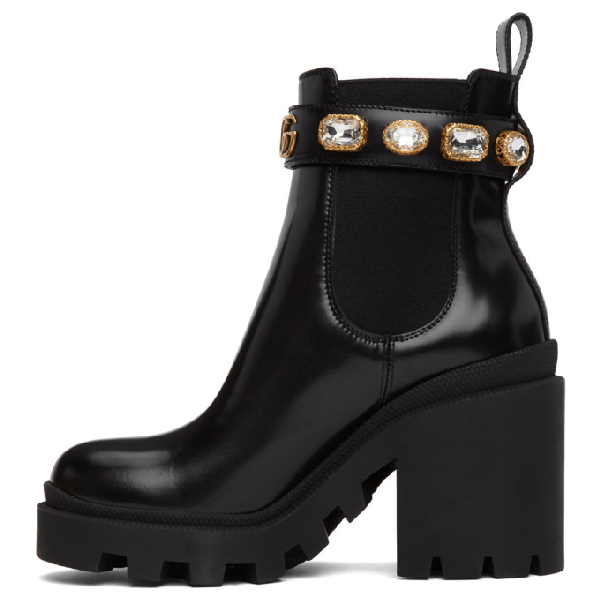 Gucci 75 Embellished Leather Chelsea Boots In Black | ModeSens