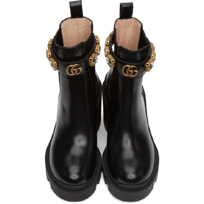 Shop Gucci Black Crystal Chelsea Boots In 1000 Black