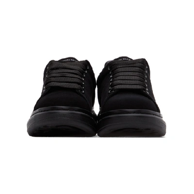 Shop Alexander Mcqueen Black Velvet Oversized Sneakers In 1000 Black