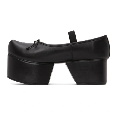 Shop Flat Apartment Black Separated Platform Ballerina Flats