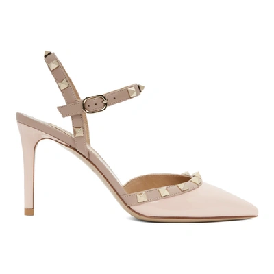 Shop Valentino Pink  Garavani Rockstud Patent Heel In 20l Rose