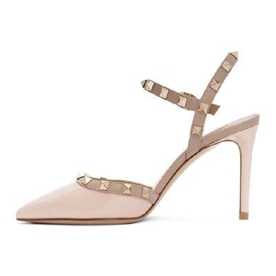 Shop Valentino Pink  Garavani Rockstud Patent Heel In 20l Rose