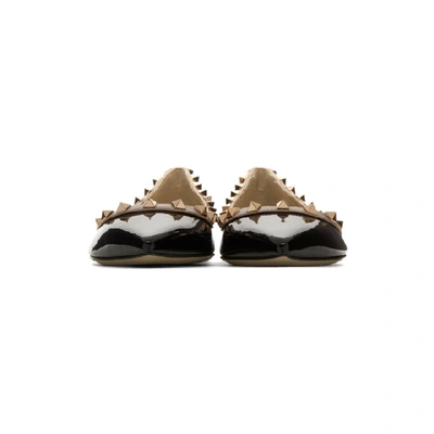 Valentino Garavani Rockstud Patent Leather Ballet Flats In Animal Print