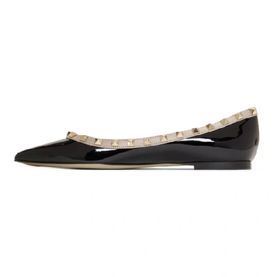 Valentino Garavani Rockstud Patent Leather Ballet Flats In Animal Print