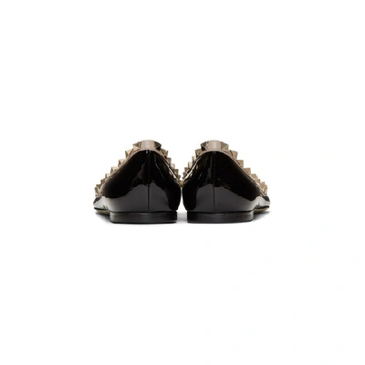 Valentino Garavani Rockstud Patent Leather Ballet Flats In Animal Print