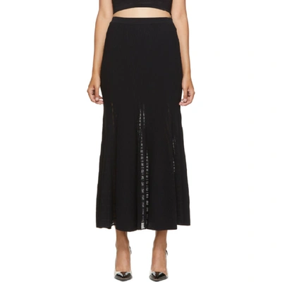 Shop Alexander Mcqueen Black Ottoman Knit Skirt In 1000 Black