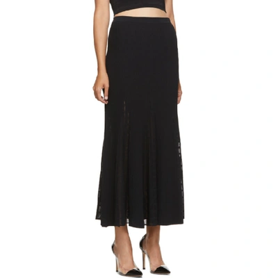 Shop Alexander Mcqueen Black Ottoman Knit Skirt In 1000 Black