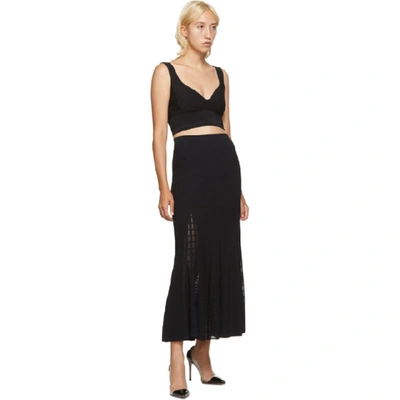 Shop Alexander Mcqueen Black Ottoman Knit Skirt In 1000 Black