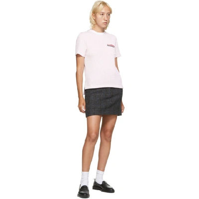 Shop Thom Browne Pink Striped Seersucker T-shirt In 640 Light P