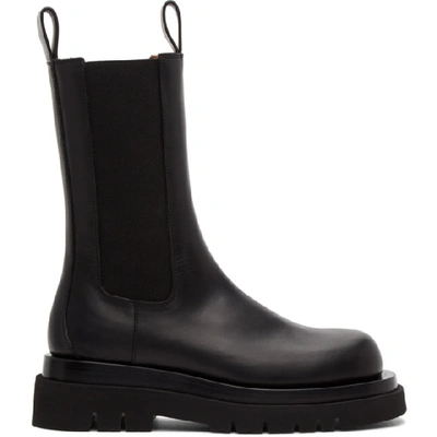 Shop Bottega Veneta Black Medium Bv Tire Chelsea Boots