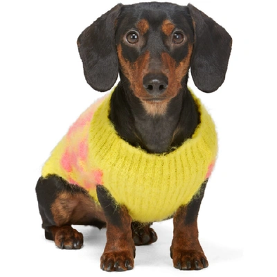 Shop Ashley Williams Ssense Exclusive Yellow And Pink Dog Sweater In Yellow/pink