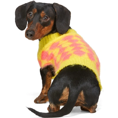 Shop Ashley Williams Ssense Exclusive Yellow And Pink Dog Sweater In Yellow/pink