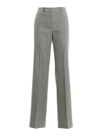 Shop Peserico Cashmere Wool Blend Pants In Grey