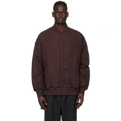 Shop Y-3 Burgundy Ch2 Gfx Bomber Jacket In Nht Red/blk