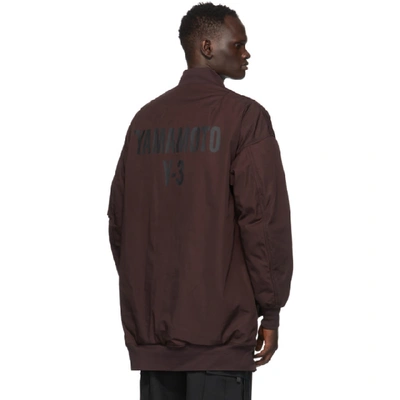 Shop Y-3 Burgundy Ch2 Gfx Bomber Jacket In Nht Red/blk