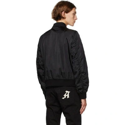 Shop Alexander Mcqueen Black Denim Bomber Jacket In 1001 Blkwas