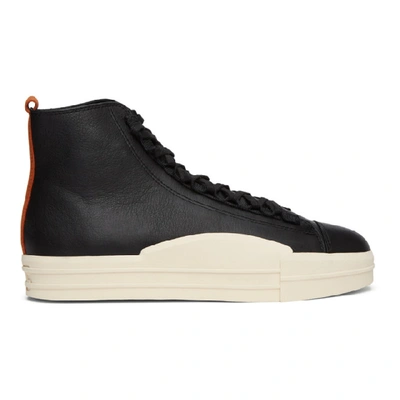 Shop Y-3 Black Yuben High-top Sneakers In Blk/fox Org