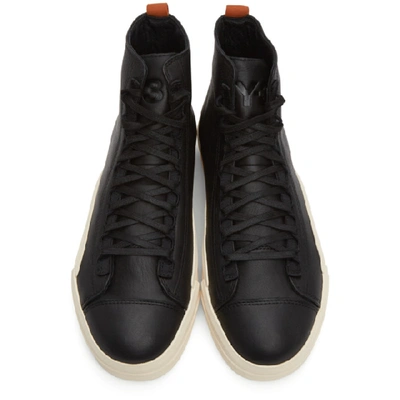 Shop Y-3 Black Yuben High-top Sneakers In Blk/fox Org