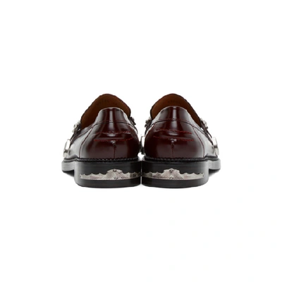 Shop Toga Virilis Burgundy Leather Loafers