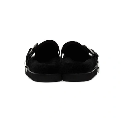 黑色 Clogs 铆钉绒面革穆勒鞋