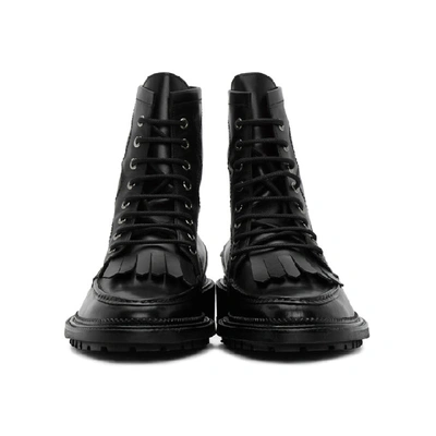 Shop Toga Virilis Black Leather Fringe Boots