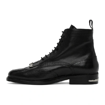 Shop Toga Virilis Black Leather Fringed Boots