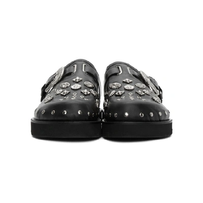 黑色 Clogs 铆钉皮革穆勒鞋