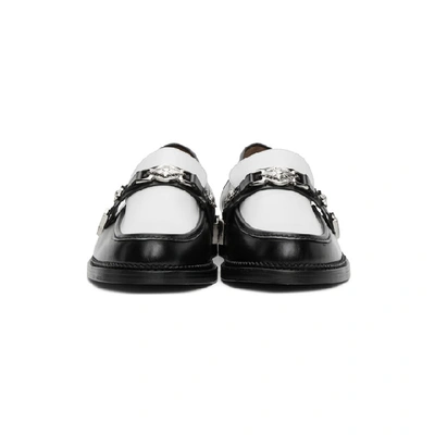 Shop Toga Virilis Black And White Leather Loafers In Black/white