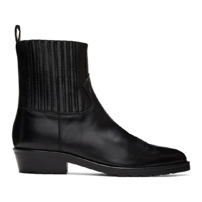 Shop Toga Virilis Black Hard Leather Chelsea Boots