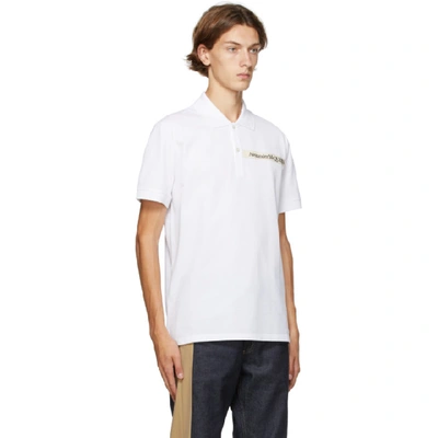 Shop Alexander Mcqueen White Logo Tape Polo In 9000 White