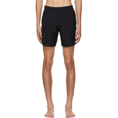 Shop Alexander Mcqueen Black Logo Swim Shorts In 1000 Black